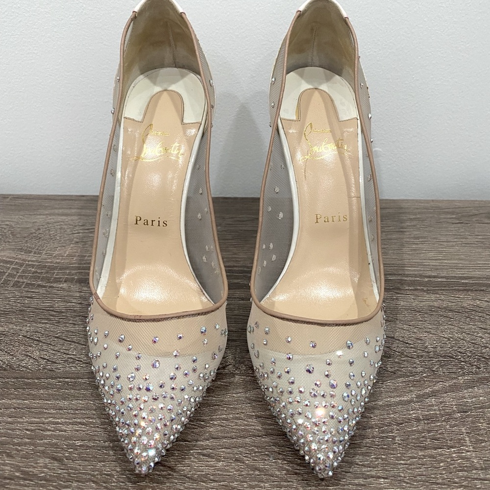 Christian Louboutin Rete Patent Crystal Strass Follies 100 Pumps size 40 (US 10)